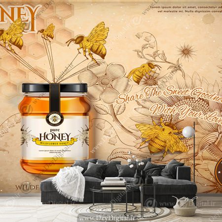 پوستر دیواری سه بعدی عسل