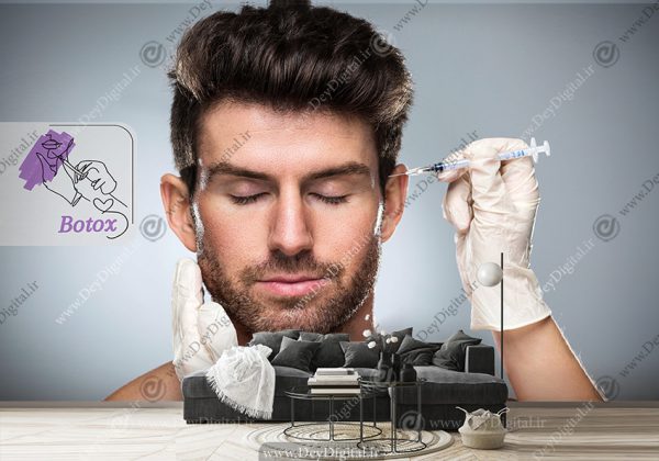 کاغذ دیواری سه بعدی طرح بوتاکس برای کلینیک زیبایی