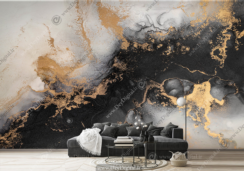 پوستر دیواری سه بعدی طرح سنگ ماربل لاکچری