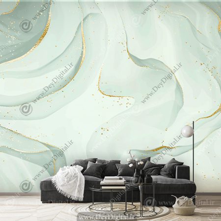 کاغذ دیواری سه بعدی طرح سنگ ماربل سبز