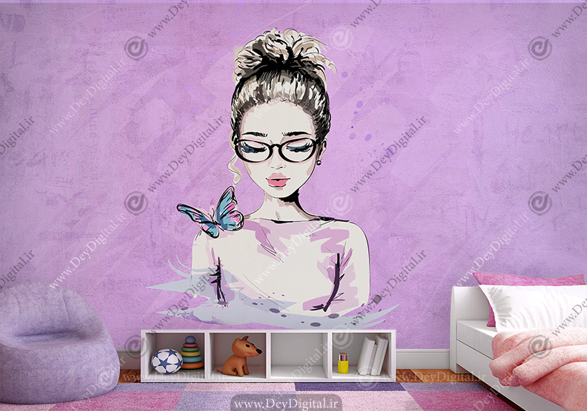 پوستر سه بعدی اتاق خواب دخترانه