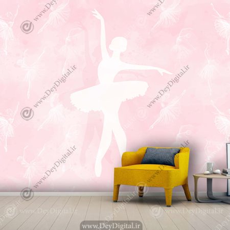 کاغذ دیواری سه بعدی اتاق دختر طرح باله
