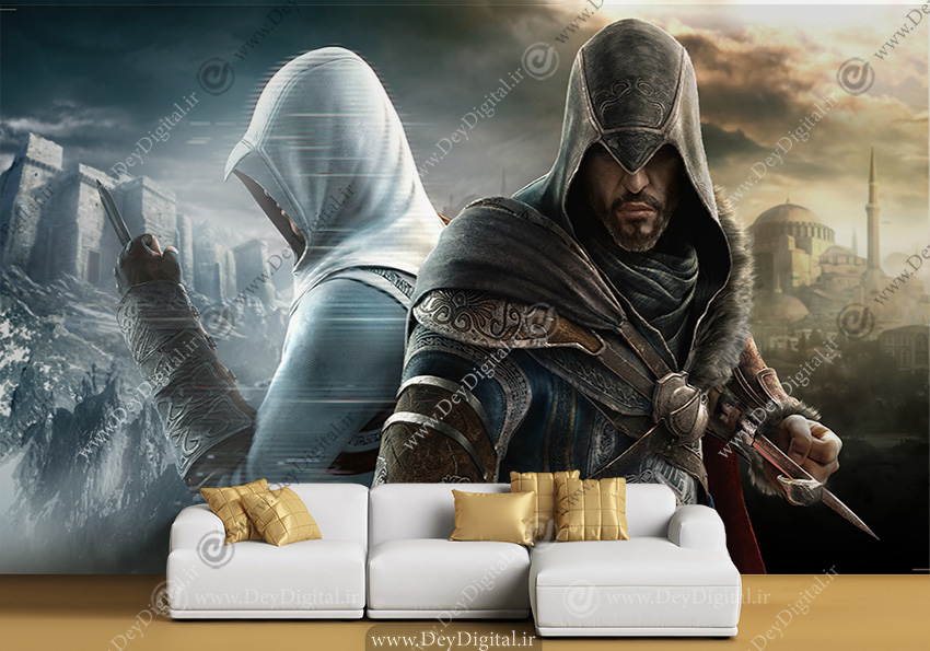 پوستر دیواری بازی های جنگی قدیمی طرح assassin's creed