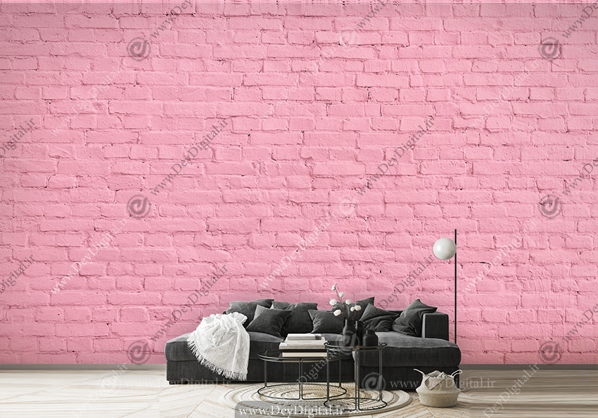 پوستر دیواری آجر رنگ صورتی