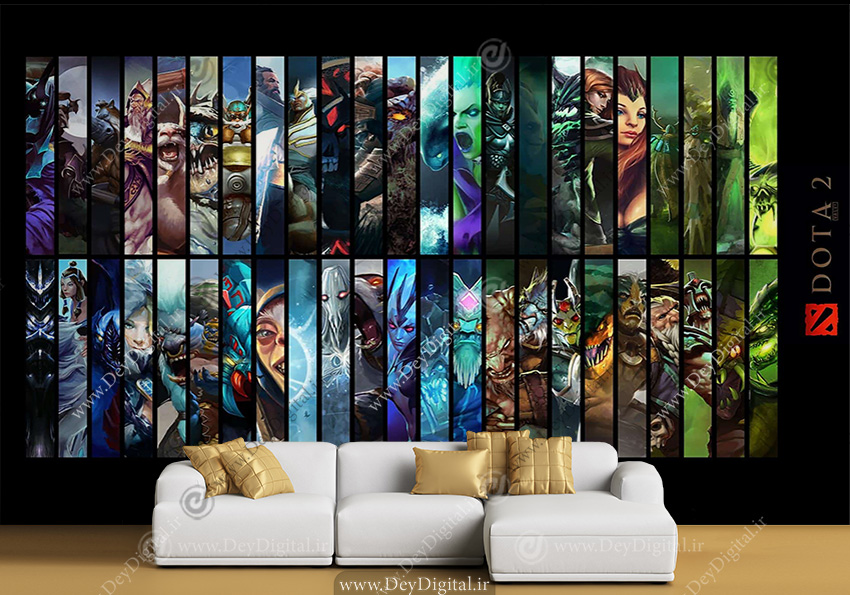 پوستر دیواری بازی های کامپیوتری طرح DOTA 2 کد