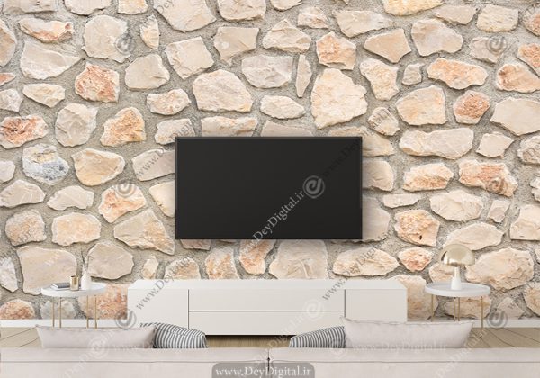 کاغذ دیواری سه بعدی سنگ سفید