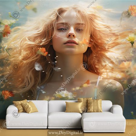 پوستر دیواری سه بعدی چهره نقاشی