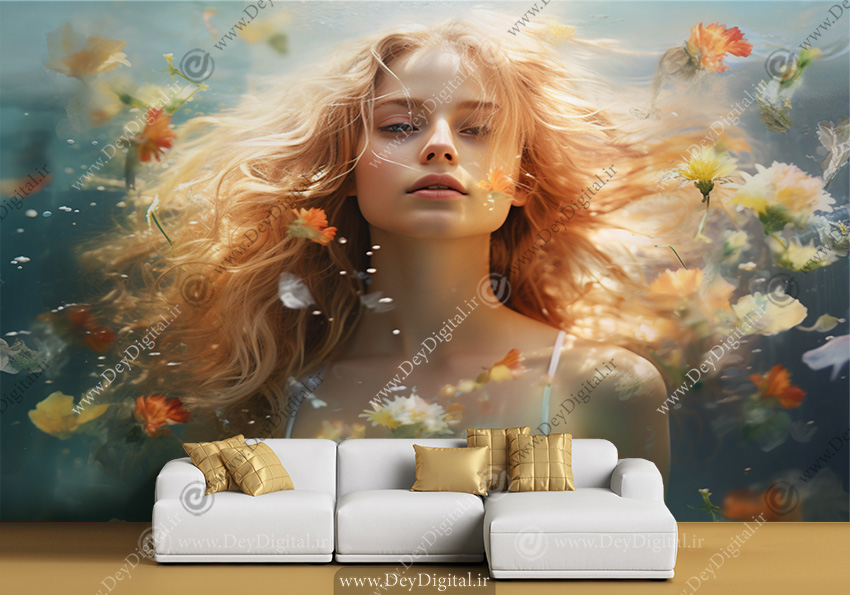 پوستر دیواری سه بعدی چهره نقاشی