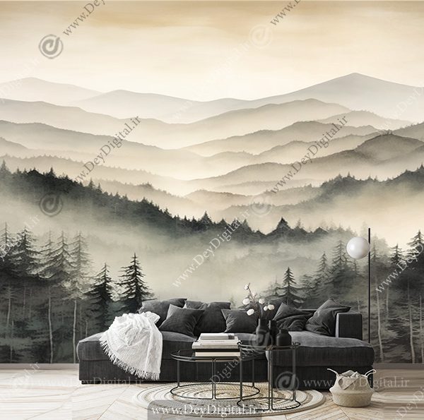 پوستر دیواری اتاق خواب طرح طبیعت نقاشی