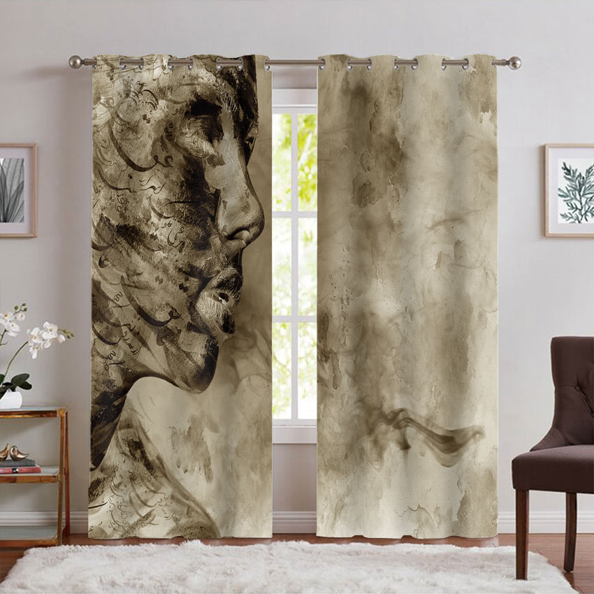 پرده پانچی خطاطی و چهره برای پذیرایی PK-7435