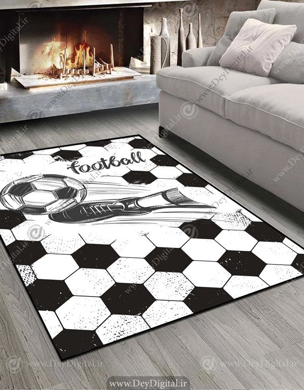 فرش سه بعدی طرح فوتبالی