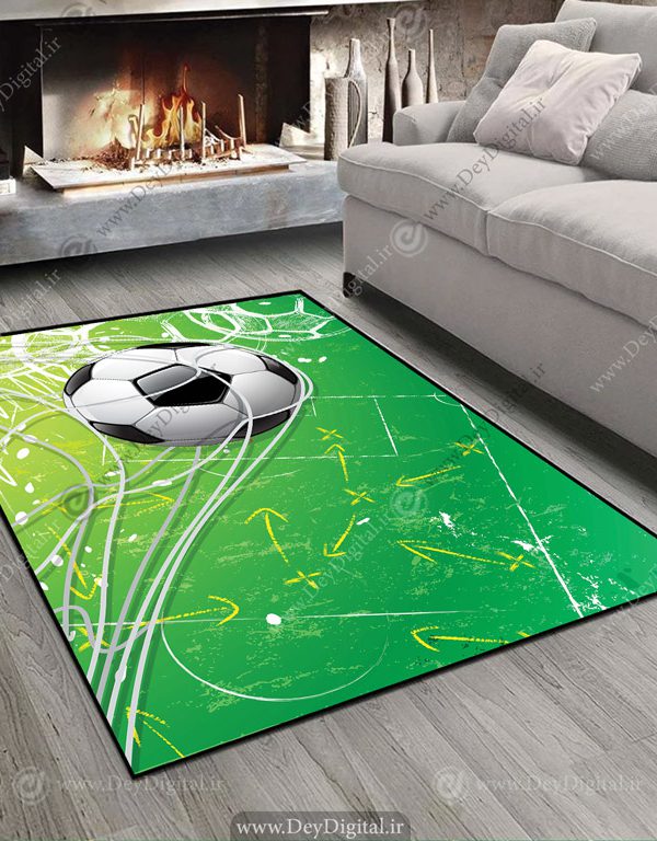 فرش چاپی طرح توپ فوتبال