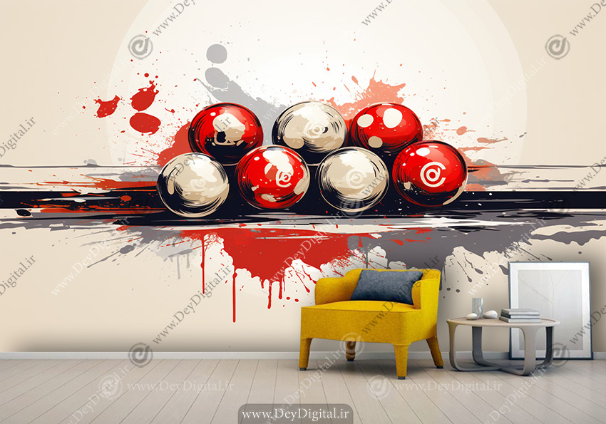 پوستر دیواری سه بعدی بیلیارد