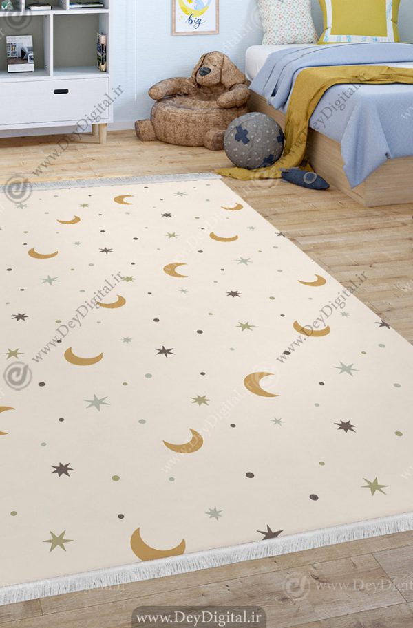 فرش کودک ماه و ستاره