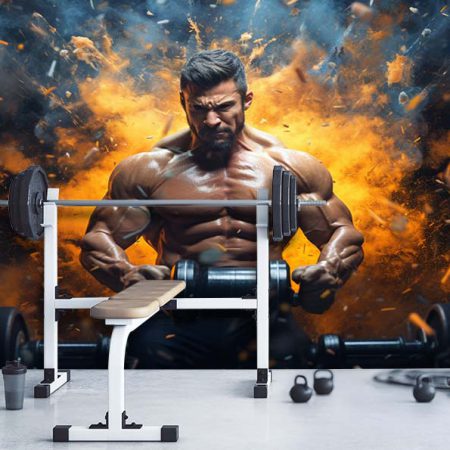 پوستر سه بعدی برای باشگاه بدنسازی مردانه