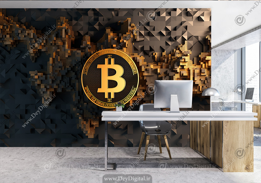 پوستر سه بعدی بیتکوین