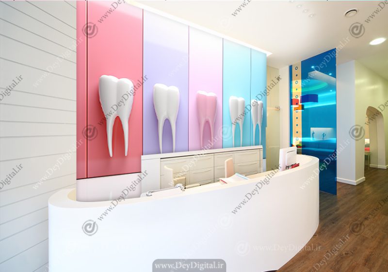 کاغذ دیواری سه بعدی طرح دندان