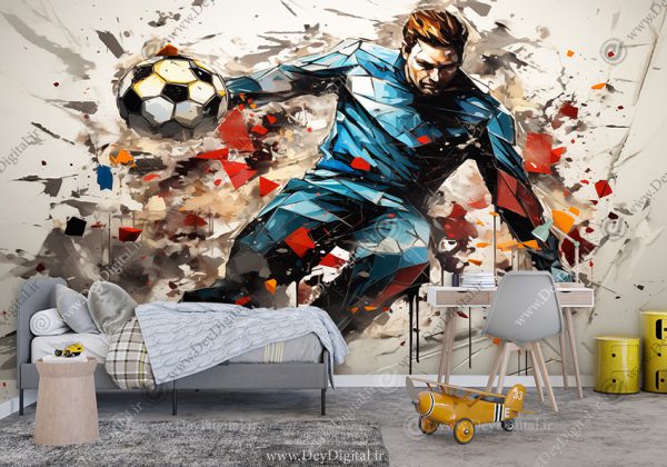 پوستر دیواری سه بعدی فوتبالی