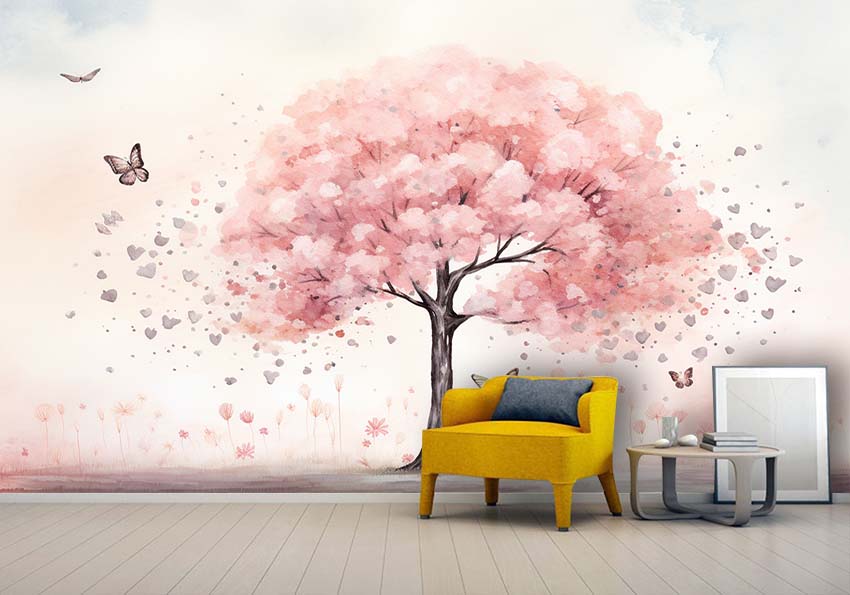 کاغذ دیواری سه بعدی فانتزی برای اتاق دختر