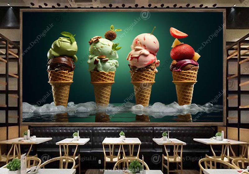 پوستر دیواری برای بستنی فروشی