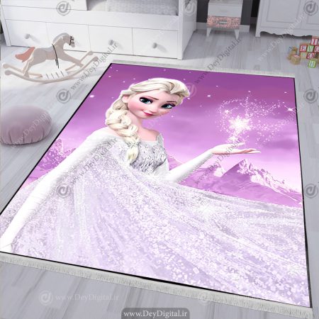فرش دخترانه السا رنگ صورتی