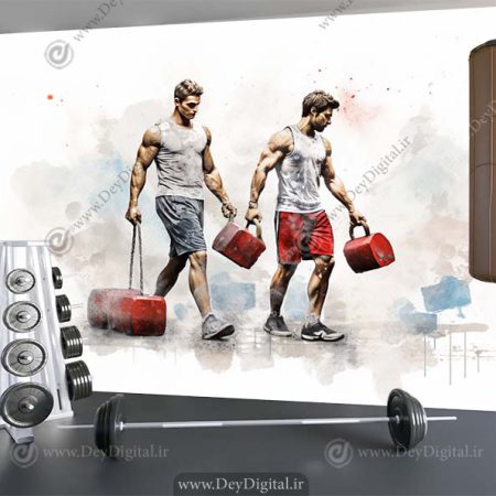 کاغذ دیواری برای باشگاه ورزشی رنگ روشن