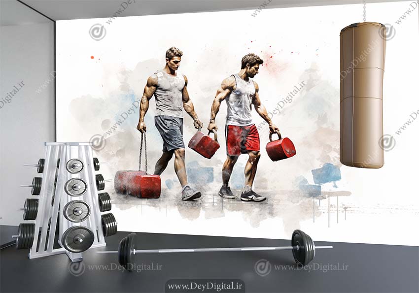 کاغذ دیواری برای باشگاه ورزشی رنگ روشن