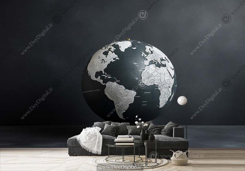 پوستر دیواری کره زمین با زمینه ساده