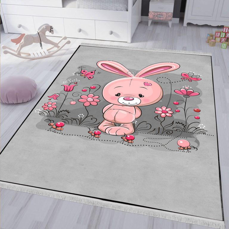 فرش چاپی طرح خرگوشی برای اتاق کودک