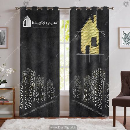 پرده پانچ تصویری طرح خونه های طلایی برای املاک