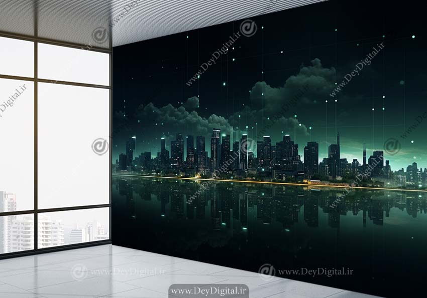پوستر دیواری برای مشاور املاک رنگ سبز و مشکی