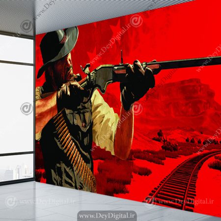 کاغذ دیواری سه بعدی طرح بازی اکشن Red Dead برای گیم نت