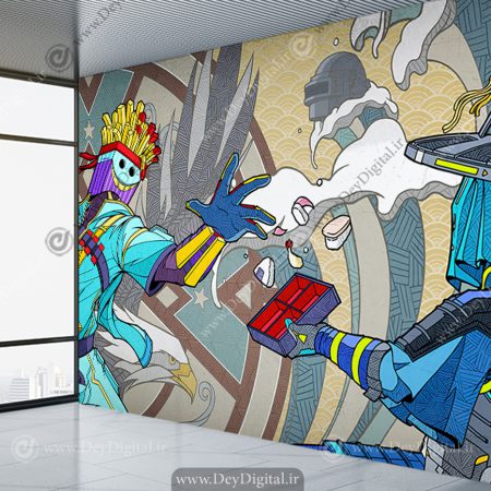 کاغذ دیواری سه بعدی بازی برای اتاق گیمینگ