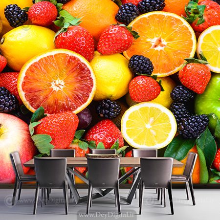 پوستر دیواری انواع میوه های تابستانه