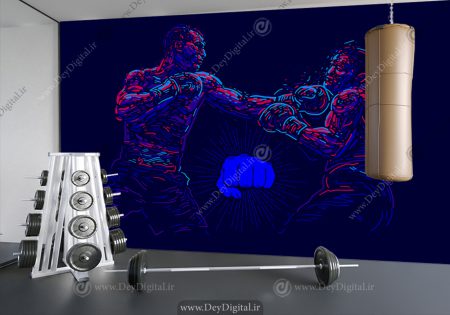 پوستر دیواری سه بعدی طرح مبارزه بوکس