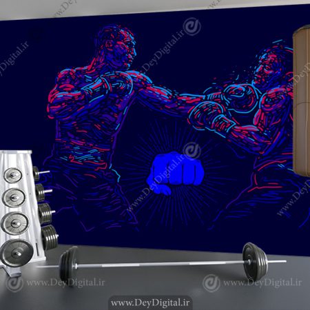 پوستر دیواری سه بعدی طرح مبارزه بوکس