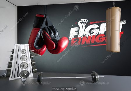 پوستر دیواری سه بعدی ورزش رزمی بوکس