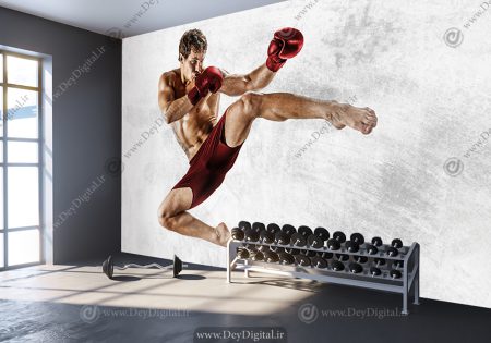 پوستر دیواری کیک بوکسینگ طرح بوکسور