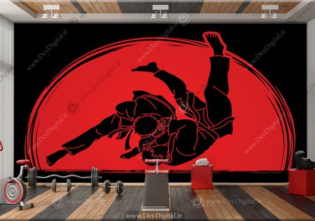 کاغذ دیواری سه بعدی باشگاه کشتی