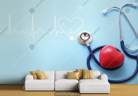 پوستر دیواری سه بعدی برای مطب دکتر قلب و عروق