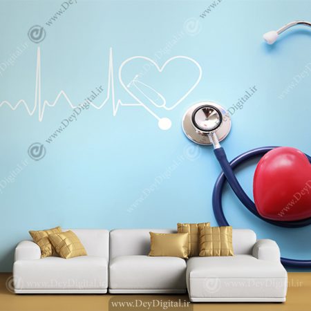 پوستر دیواری سه بعدی برای مطب دکتر قلب و عروق