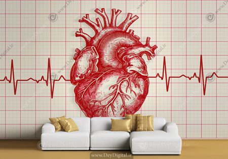 کاغذ دیواری سه بعدی قلب و عروق
