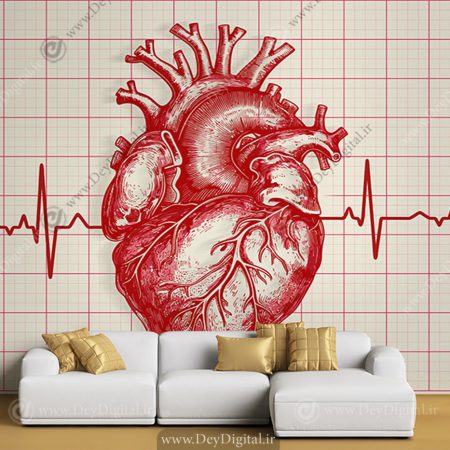 کاغذ دیواری سه بعدی قلب و عروق