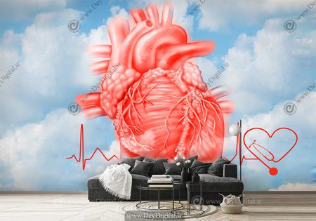 پوستر مطب جراح قلب طرح قلب انسان