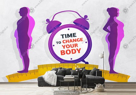 پوستر سه بعدی مطب دکتر تغذیه طرح وکتوری چاقی و لاغری