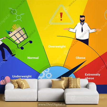 کاغذ دیواری سه بعدی برای مرکز تغذیه و تناسب اندام