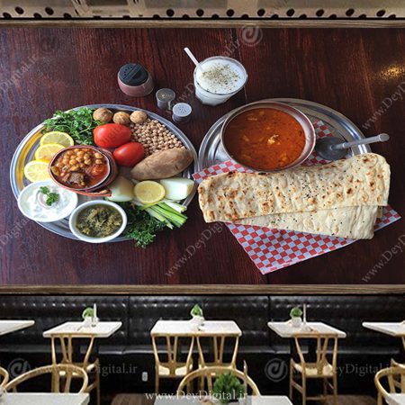 پوستر سه بعدی برای رستوران سنتی طرح دیزی