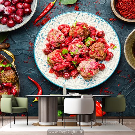 پوستر دیواری رستوران سنتی طرح غذای کوفته تبریزی