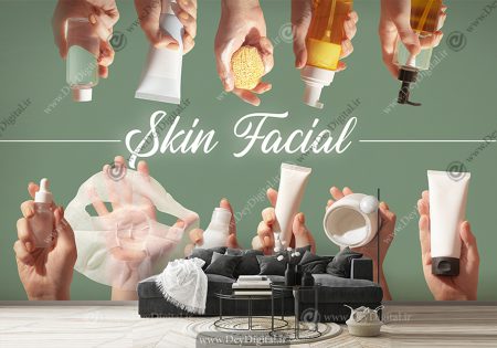 پوستر دیواری سه بعدی کلینیک زیبایی پوست و مو