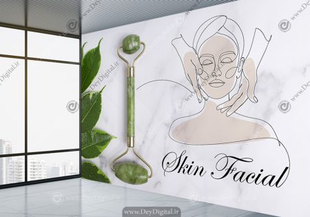 پوستر دیواری فشیال صورت برای کلینیک زیبایی پوست